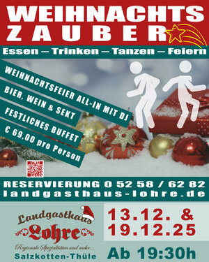 Weihnachtszauber im Landgasthaus - Essen – Trinken – Tanzen – Feiern