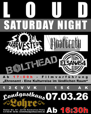 Saturday Night Loud - Soul Harvester, Bolthead, Nosferatu und Elsana54