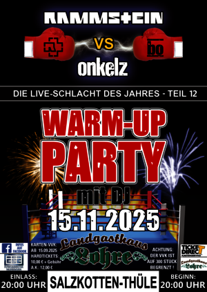 Rammstein vs. Böhse Onkelz Warm-Up-Party / Eintritt ab 20:00h