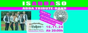 LIVE - ABBA-Tribute-Band "isABBAso" - Alle Hits von ABBA / Eintritt 10€ ab 20:00h